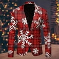 thumbnail image 2 of ANINEO Men Christmas Snowflake Santa Printed Pockets Lapel Button Suit Jacket Blazers Coats Suit Long Sleeve Male Outwear, 2 of 3