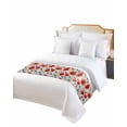 thumbnail image 2 of Xipuska Red Blue Flowers Bed Runners for Queen Size Bed, Decorative Bed Throws for Foot of Bed, Patriotic Poppy Floral Summer Country Bed Runner Sofa Throw Bedding Scarf Slipcover for Bedroom, 2 of 6