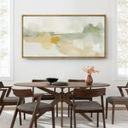 Large Framed Canvas Print Minimalist Abstract Nature Scene with Earthy TonesWall Art Decorative Ready to Hang Painting for Living room Bedroom 60x30 inches Natural Frame