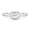thumbnail image 2 of 2.00Ct Emerald Cut Moissanite East West Bezel Solitaire Engagement Ring, 10K White Gold, US 10.5, 2 of 8