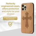 thumbnail image 2 of Case Yard Wooden Case Outside Soft TPU Silicone, Slim Fit Shockproof Wood Protective Phone Cover for Girls Boys Men and Women, Supports Wireless Charging Cross 7 Design case for iPhone-11-Pro, 2 of 7