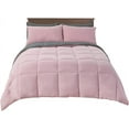 thumbnail image 2 of Sheetsnthings Reversible Down Alternative Comforter, Medium Warmth (37-Ounces of Fill) Full-Queen Size Blanket, Charcoal-Blush, 2 of 7