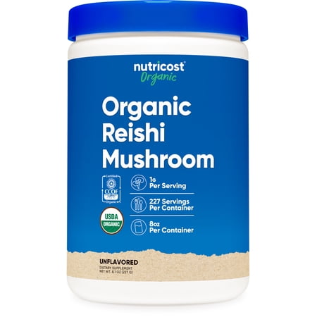 Nutricost Organic Reishi Mushroom Powder 0.5LB (8oz) - USDA Certified Supplement
