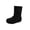 Black, variant on Bilqis Fashion Mid Calf Snow Boots for Girls Solid Plain Decor‑free Thin Fleece Lined Suede Upper Ankle Boot Round Toe Flat Sole Footwear Weekend Leisure Fall Winter Shoes Beige,12.5 Little Kids