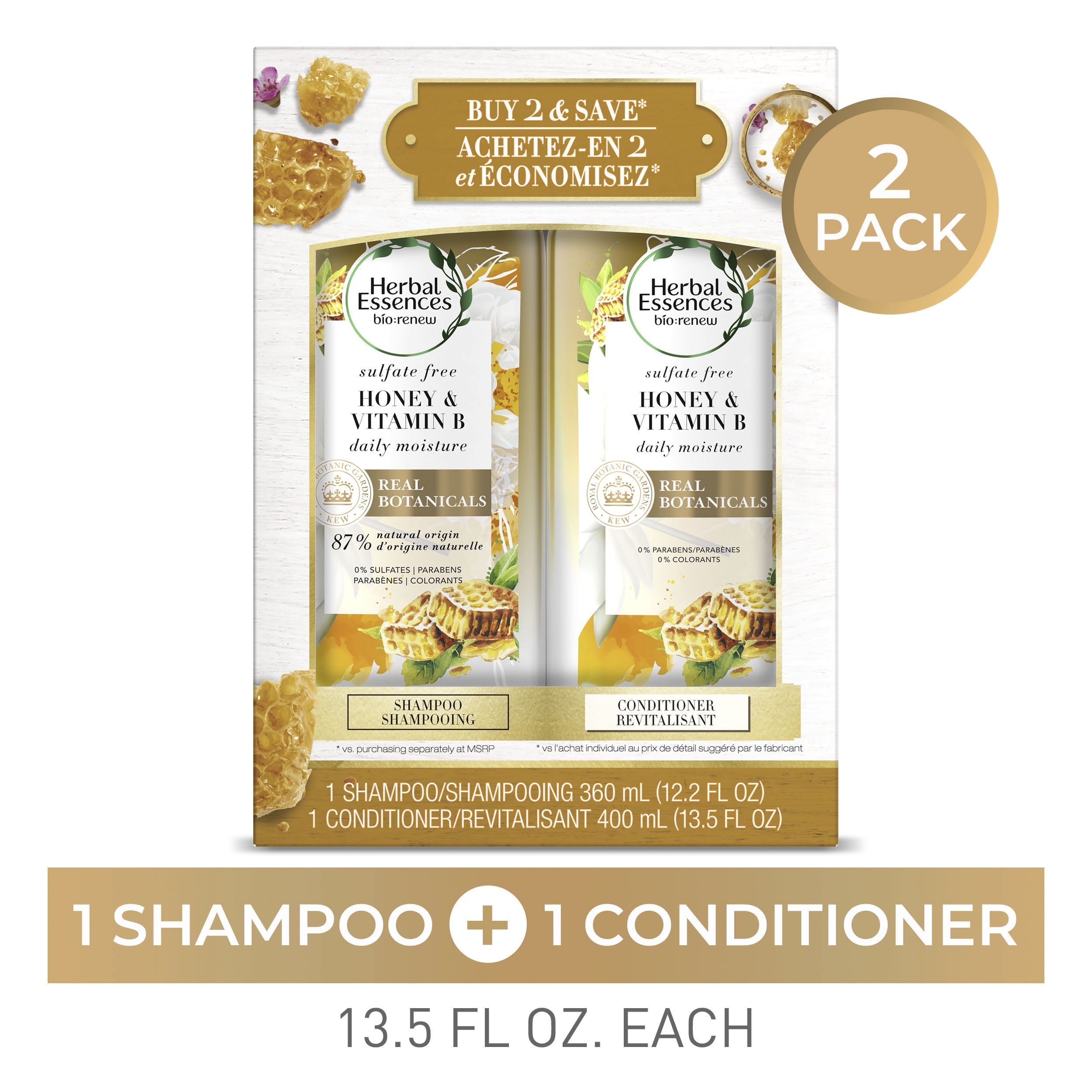 Herbal Essences BioRenew Honey Shampoo Conditioner Set, 1213.5 oz