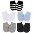thumbnail image 1 of Baby Mittens No Scratch  5 Pairs Solid Color Cotton Infant Mittens Baby Gloves, 1 of 10
