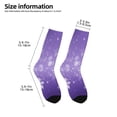thumbnail image 2 of Zufioo Snowfall Sky White Purple Print Children's Mid-tube Socks, Contrast Color High Elastic Sports Socks - Sweat-absorbent, Warm, Suitable for Children Aged 6-10, 2 of 5