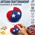 thumbnail image 5 of erdimoy 4th of July Patriotic Crochet Ball Toy, 2.36" Handmade Red White Blue Stuffed Decor (3 Styles), 5 of 6