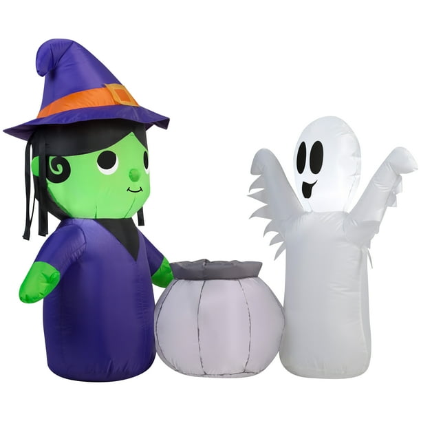 Halloween Airblown InflatableWitch and Ghost Scene by Gemmy Industries
