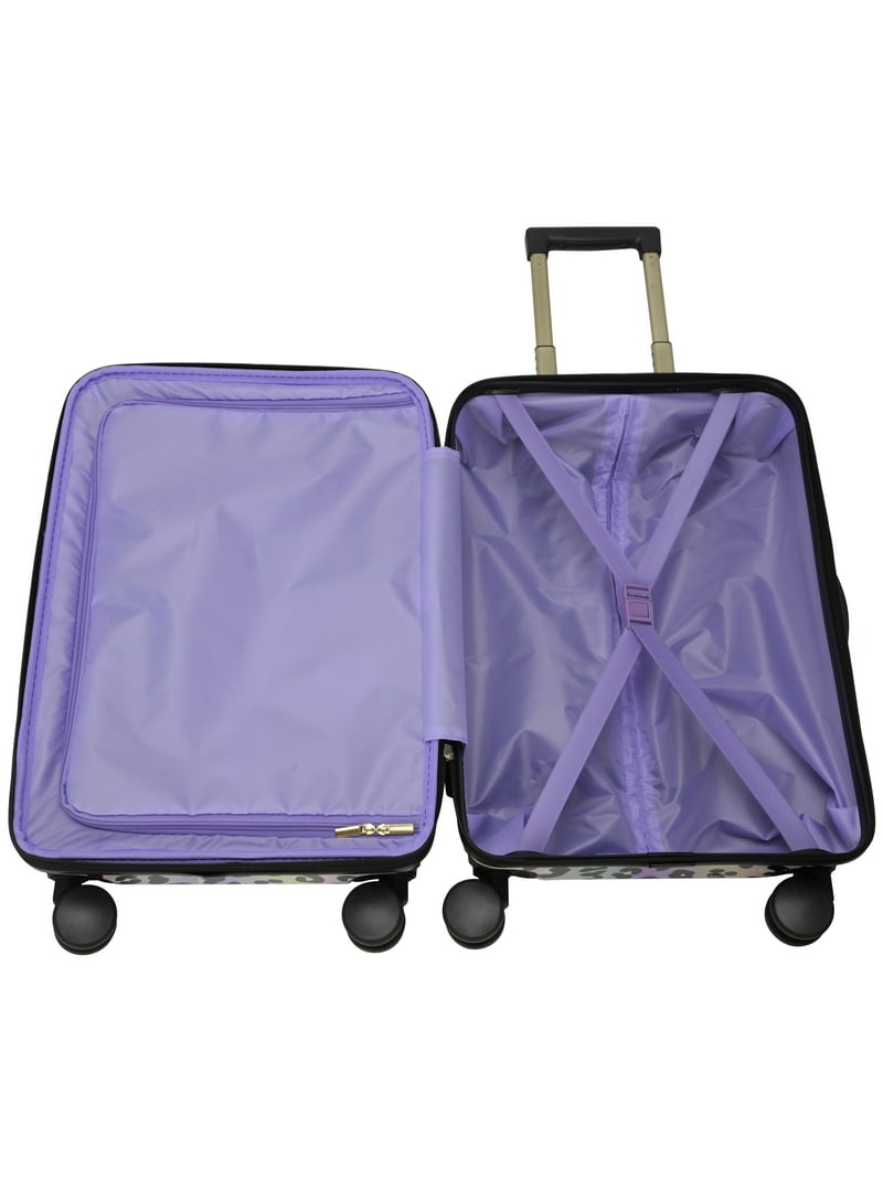 ABS Plastic 20-inch Hardside Carry-On Luggage in Leopard Print