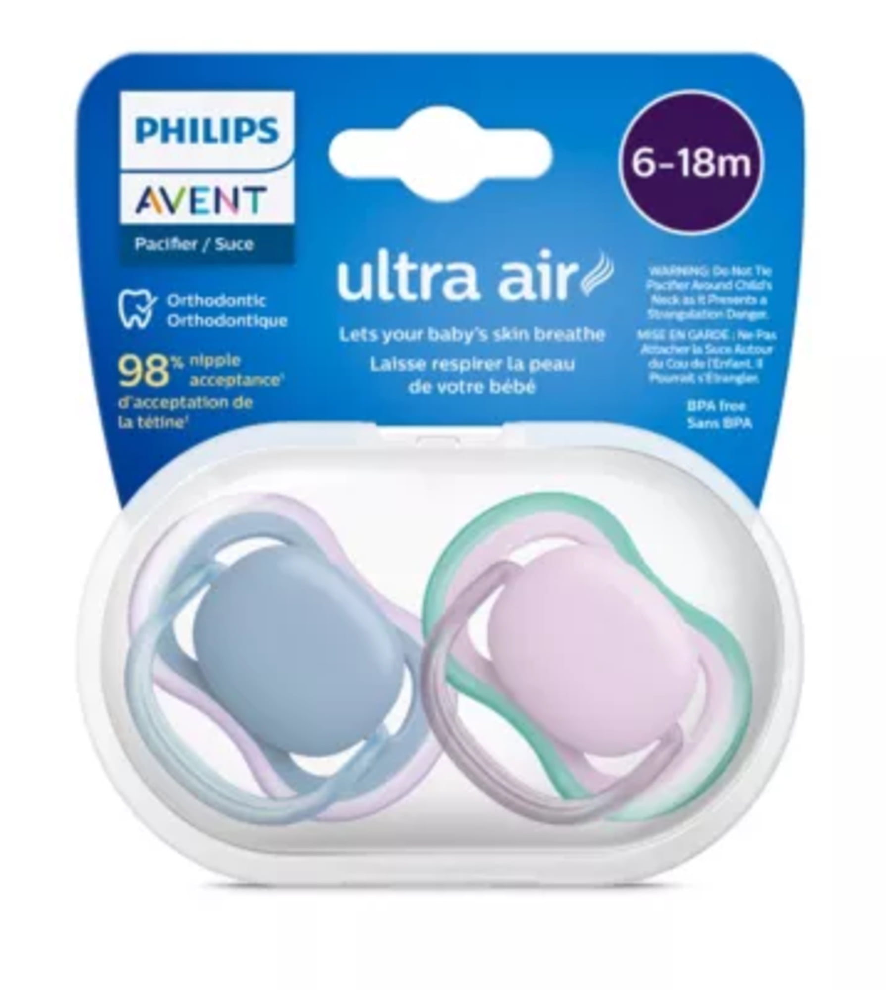 Philips Avent Chupete Ultra Air 6-18Meses Neutro 2uds