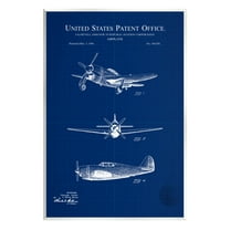 Stupell Industries Airplane Diagram Blueprint Chart Graphic Art Unframed Art Print Wall Art, Design by Karl Hronek
