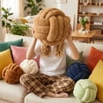 thumbnail image 2 of Knot Pillow Ball Plush - Decorative Throw Pillows for Bed Stress Relief, Round Knot Cushion for Sofa Decor Pet Toy, Khaki 12 Inch, 2 of 8