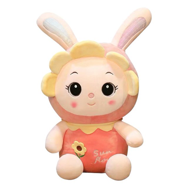 Juguete de peluche de conejo girasol, muñeco creativo de conejo girasol, muñeca boutique, regalo de cumpleaños