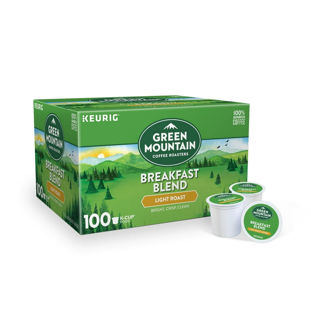 Green Mountain Coffee Light Roast Single Serve Coffee for Keurig, Breakfast Blend, 100 Ct