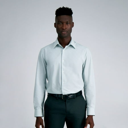 Men's Haggar® Premium Comfort Slim Fit Wrinkle Resistant Dress Shirt Color: Dark Green Check Size: 18.5-34/35