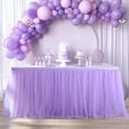 thumbnail image 6 of Tulle Table Skirts, Ongmies 1PC Tulle Tablecloths, Birthday Table Cloths Ruffle Tutu Table Skirt Stretch Fitted Table Covers for Party Wedding Reception Banquet Decor, 6 of 7