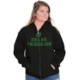 thumbnail image 5 of Funny St Patricks Kiss Me Not Irish Zip Hoodie Sweatshirt Women Brisco Brands L, 5 of 6