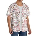 thumbnail image 4 of Vsdgher Cute Rabbit Print Men's Wrinkle Free Untucked Cuban Shirt Business Casual Button Down Shirts Short Sleeve Shirt, 4 of 7