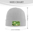 thumbnail image 3 of ZICANCN Butterfly Green Dandelion Background Knit Beanie Hat, Winter Cap Soft Warm Classic Hats for Men Women, Gray, 3 of 8