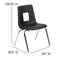 thumbnail image 6 of Emma + Oliver Black Student Stack School Chair - 16-inch, 6 of 14
