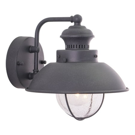 

Vaxcel Harwich 1 Light Gray Coastal Barn Dome Outdoor Wall Lantern Clear Glass