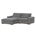 thumbnail image 5 of Isabella Sectional Sofa Corduroy Velvet with one Ottoman in Dark Gray Color, 5 of 9