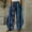 #093-Blue, variant on Women's Printed Straight Wide Leg Pants with Pockets, Retro Design, Loose Fit for Daily Casual Wear