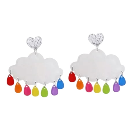 Cloud Multi Colored Drop Earrings
