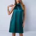 thumbnail image 6 of PNTUTB Women's Fashion Solid Color Satin Sleeveless Halter Neck Dress for Parties,Events,and Weddings, 6 of 6