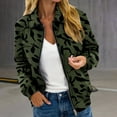 thumbnail image 2 of iHPH7 Lightweight Jacket Women Casual Outerwear Collared Jacket Women's Outerwear Zip Up Jackets for Women Fall Jacket Full Zip Jacket Women Dark Green L, 2 of 5