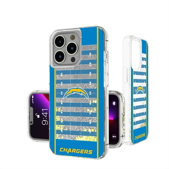 Los Angeles Chargers iPhone Field Design Glitter Case