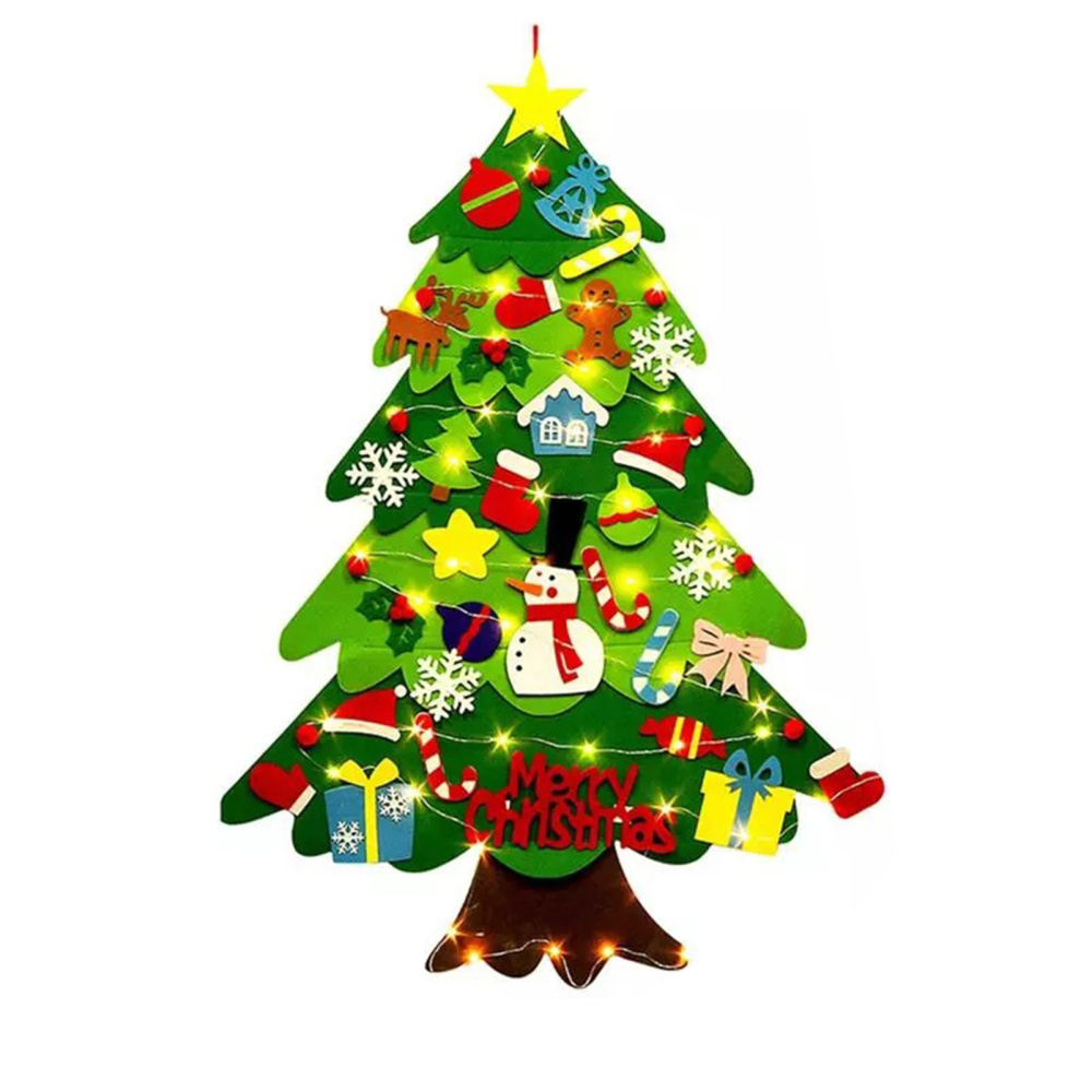 DIY Felt Christmas Tree With Led Light Kids DIY Felt Christmas Tree