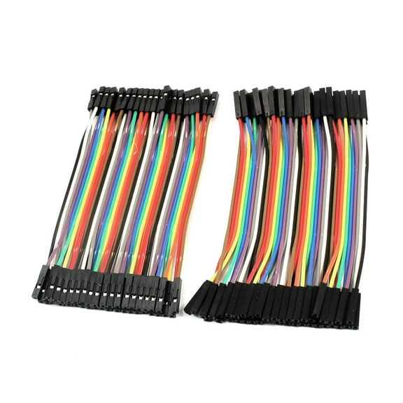 Unique Bargains 80pcs 2.54mm Pitch 1Pin-1Pin F/F Solderless Jumper Cable Wire Connector 10cm