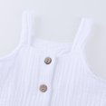 thumbnail image 5 of Godderr Newborn Girls Solid Color Suspender Off-Shoulder Top Shorts Suspender Top Shorts Two-Piece Set 3-24M, 5 of 5