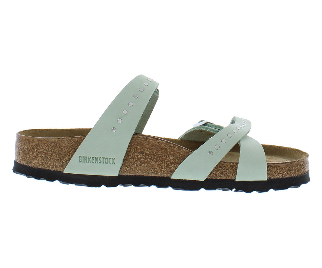 Birkenstock Franca Leather Unisex Shoes Size 4, Color: Matcha