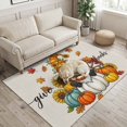 thumbnail image 2 of Fall Thanksgiving Area Rugs 4'x6', Washable Small Throw Rugs for Office Bathroom, Cartoon Pumpkins Maple Leaf Gnomes Floral Indoor Outdoor Rug Non-Slip Low Pile Carpet Runner Reversible Floor Mats, 2 of 8