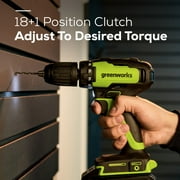 Greenworks 24V 1/2 310 in-lbs Brushless Cordless Drill / Driver with 2Ah Battery and Charger