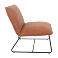 thumbnail image 3 of Chaise Brocton en Simili Cuir Brun Sable avec Structure en Acier Industriel, 3 of 6