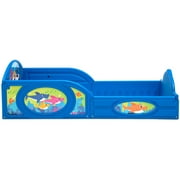 Baby Shark Plastic Sleep and Play Plastic Toddler Bed with Attached Guardrails - Toddler Size Bed