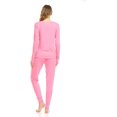 thumbnail image 5 of Womans Ultra Soft Double Brushed Stretch Sleepwear Nightwear Lounge Crew Neck Top and Pants Pajama Set XX-Large, Knockout Pink, 5 of 7
