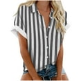 thumbnail image 1 of Blusas para las Mujeres Casual Cómodo Imprimir Manga Corta Botón de Bolsillo Top Camiseta, Tops Cortos para las Mujeres, 1 of 3