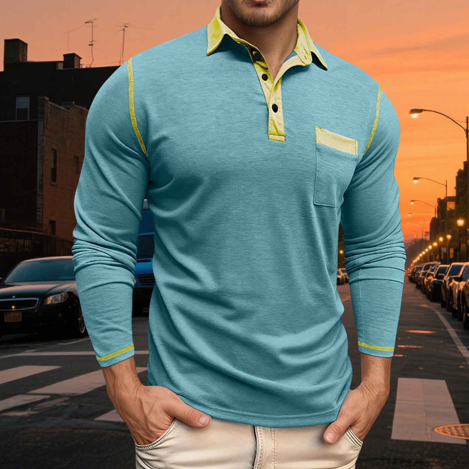 Casual Knit Shirt for Everyday Wear with Classic Collar and