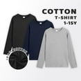thumbnail image 2 of Essentials Boy’s Long Sleeve T-Shirt, Super-Soft Cotton Blend Round Neck Tee, Sizes 1-15Y, 2 of 6