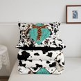 thumbnail image 5 of meiyoeat Western Leopard Print T Twin Comforter Sets For Boys,Farmhouse Cow Monogram Letter Design Bedding Set,Black Reversible,2pcs,1 Comforter and 1 Pillowcase, 5 of 7