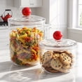 thumbnail image 3 of 47oz & 30oz 2-Pack Clear Plastic Candy Jars with Airtight Lids – Apothecary Style Cookie Storage Containers for Kitchen, Pantry, Office & Party Organizing, Ideal for Sugar, Tea, Coffee, and Snacks, 3 of 9