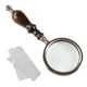 thumbnail image 1 of Lupa de mano con mango de madera, lupa de cobre antigua para pasatiempos, lectura para personas mayores, degeneración macular-10x, 1 of 5