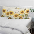 thumbnail image 4 of Farm Sunflowers Pillow Covers Queen, Retro Flowers Butterfly Botanical Beige Soft Brushed Microfiber Breathable Throw Pillow Covers, Decorative Pillowcase with Zipper for Couch Sofa Bedroom 20"x30", 4 of 9