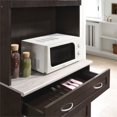 thumbnail image 5 of Pemberly Row Armoire de Cuisine en Porcelaine Haute de 32 Pouces de Large avec Rangement pour Micro-Ondes, Gris Chocolat, 5 of 5