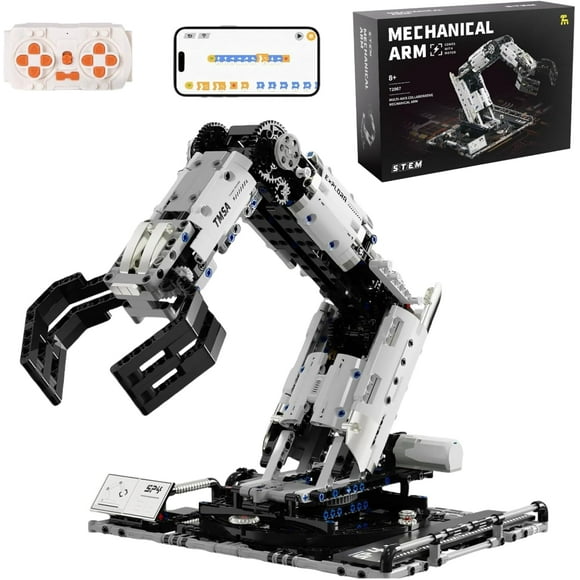 Robotic Arm Building Blocks Set, Engineering Kits for Kids Age 8-12, Technic Coding Robot Toys for Kids Adults, 1029 Blocks STEM Education Projects Set, APP & Remote Control, Rechargeable Toy.